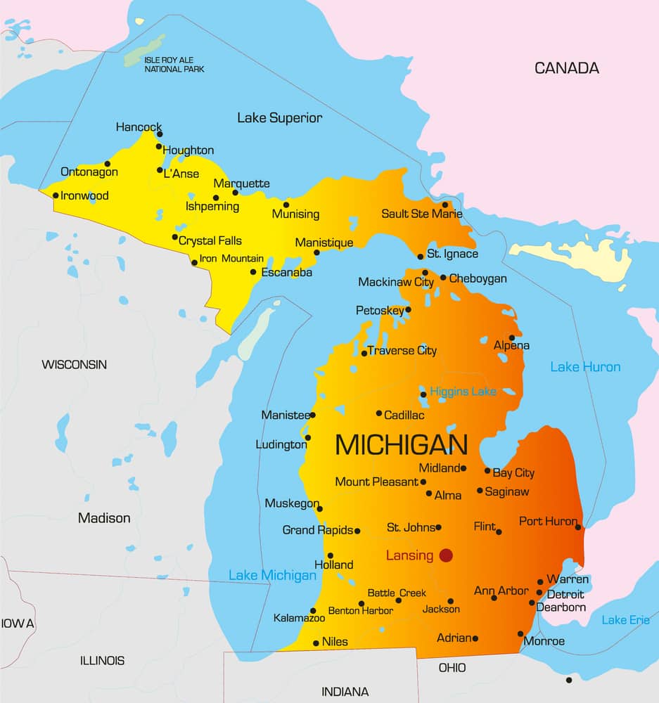 Michigan County Map Vector at Vectorified.com | Collection of Michigan ...