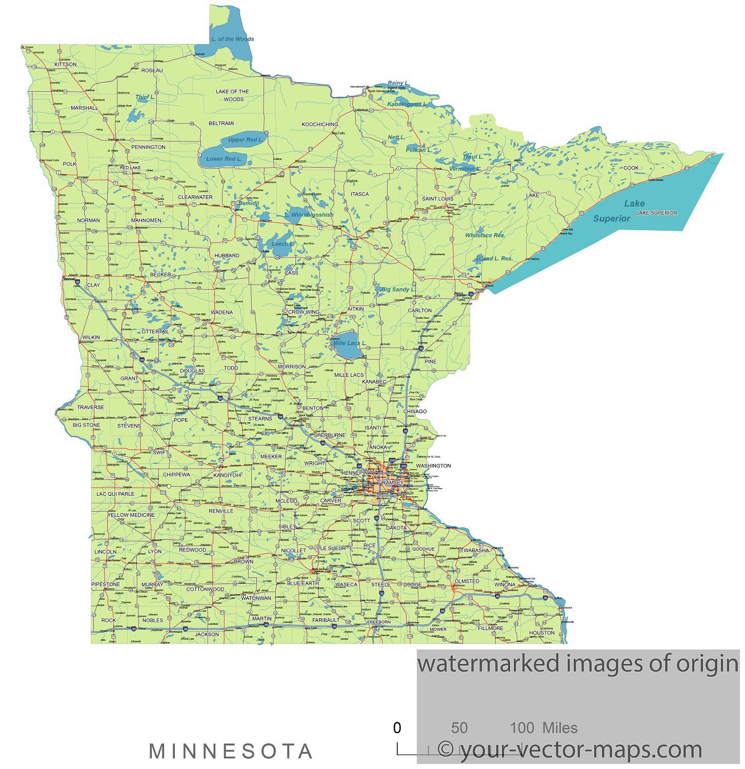 1453x1500 Minnesota State Route Network Map Minnesota Highways Map Cities