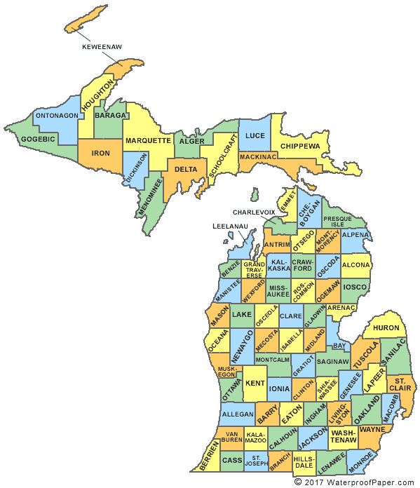 599x696 Printable Michigan Maps State Outline, County, Cities