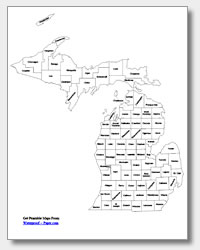 200x250 Printable Michigan Maps State Outline, County, Cities