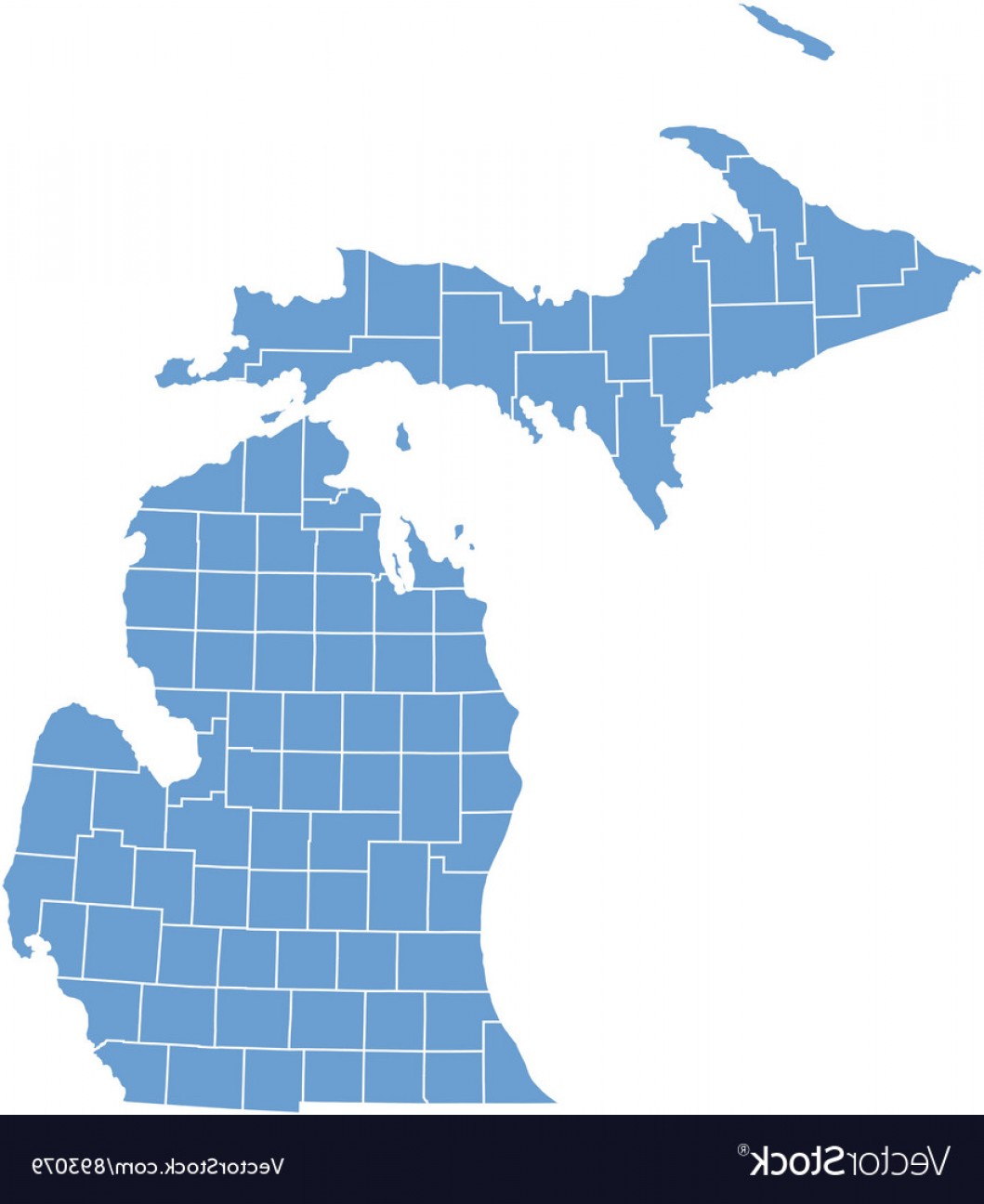 1059x1296 State Map Of Michigan