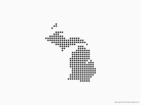 460x345 Vector Map Of Michigan With Counties