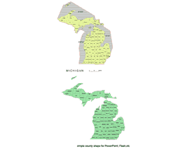 253x220 Editable Royalty Free Map Of Michigan, Mi In Vector Graphic Online