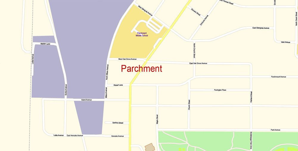 1000x508 Kalamazoo County Mc Vector Map Detailed City Plan Editable Illustrator