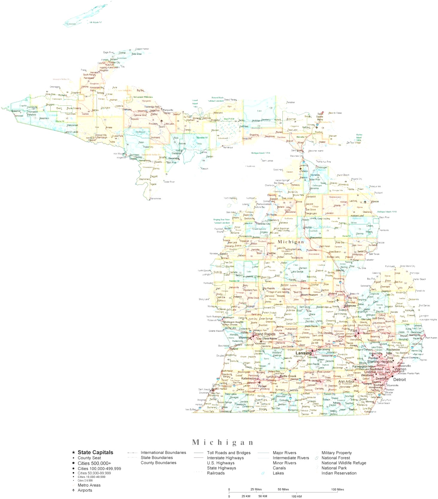 Michigan County Map Vector at Vectorified.com | Collection of Michigan ...