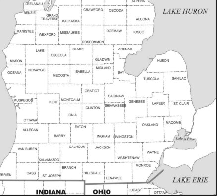 438x396 Michigan Map County Outline Download To Your Computer