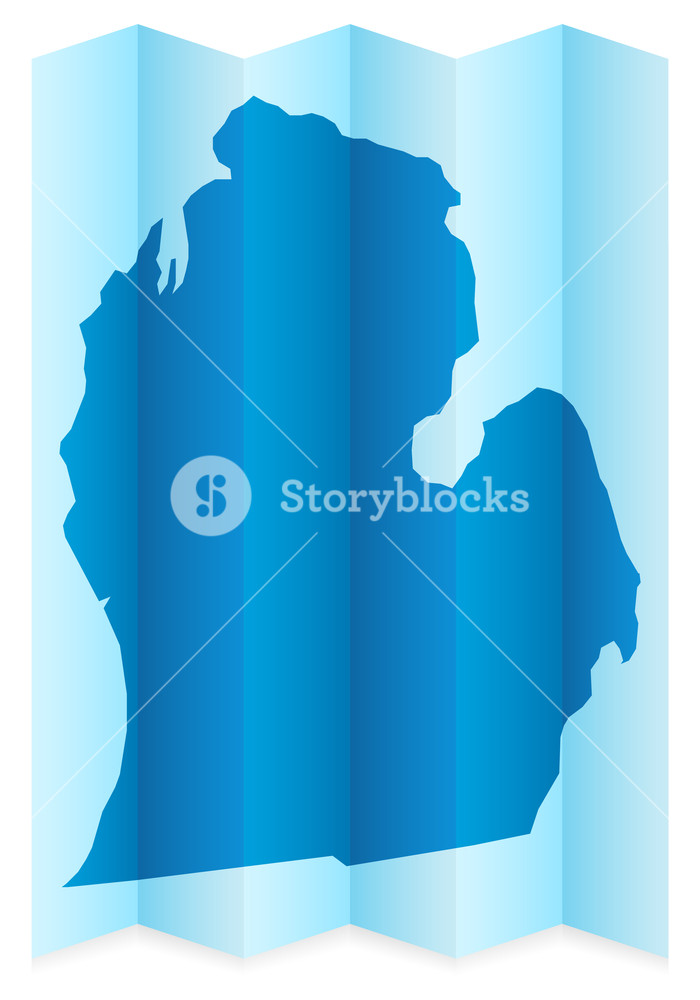700x1000 Michigan Map On A White Background Vector Illustration Royalty