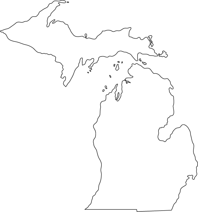 691x740 Michigan Map Outline
