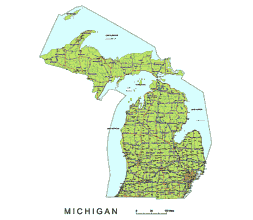 253x220 Michigan State Vector Road Map Lossless Scalable Pdf Map