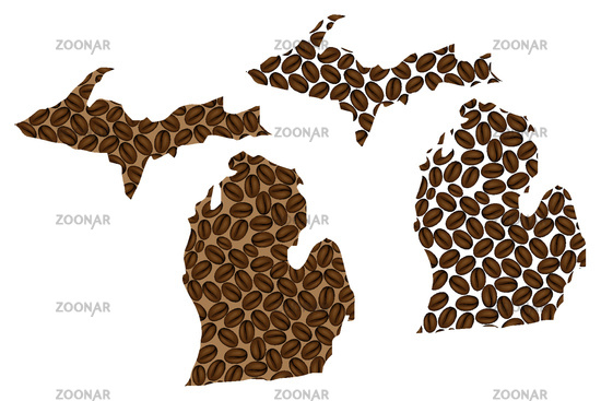 550x367 Photo Michigan Map Vector Image