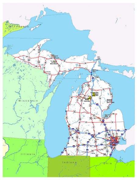 453x600 Free Vector Map State Michigan Us Adobe Illustrator And Pdf Download