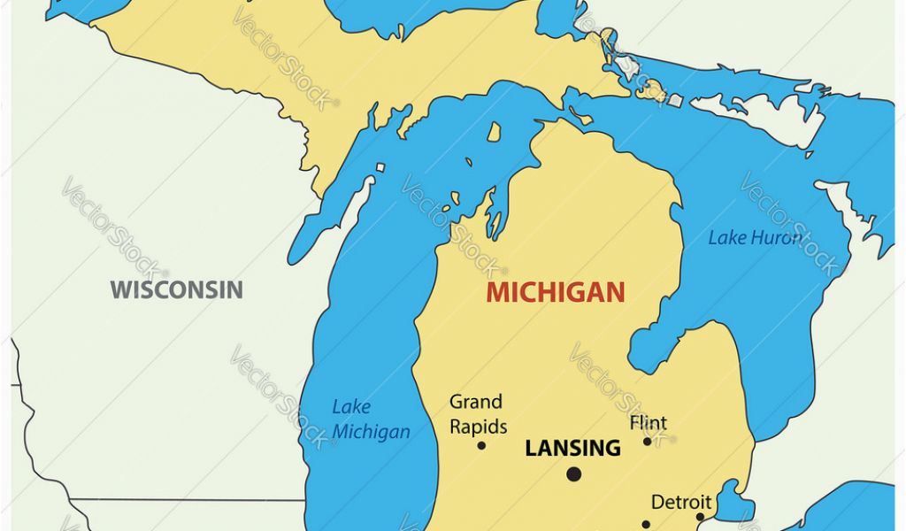 Michigan Map Vector at Vectorified.com | Collection of Michigan Map ...