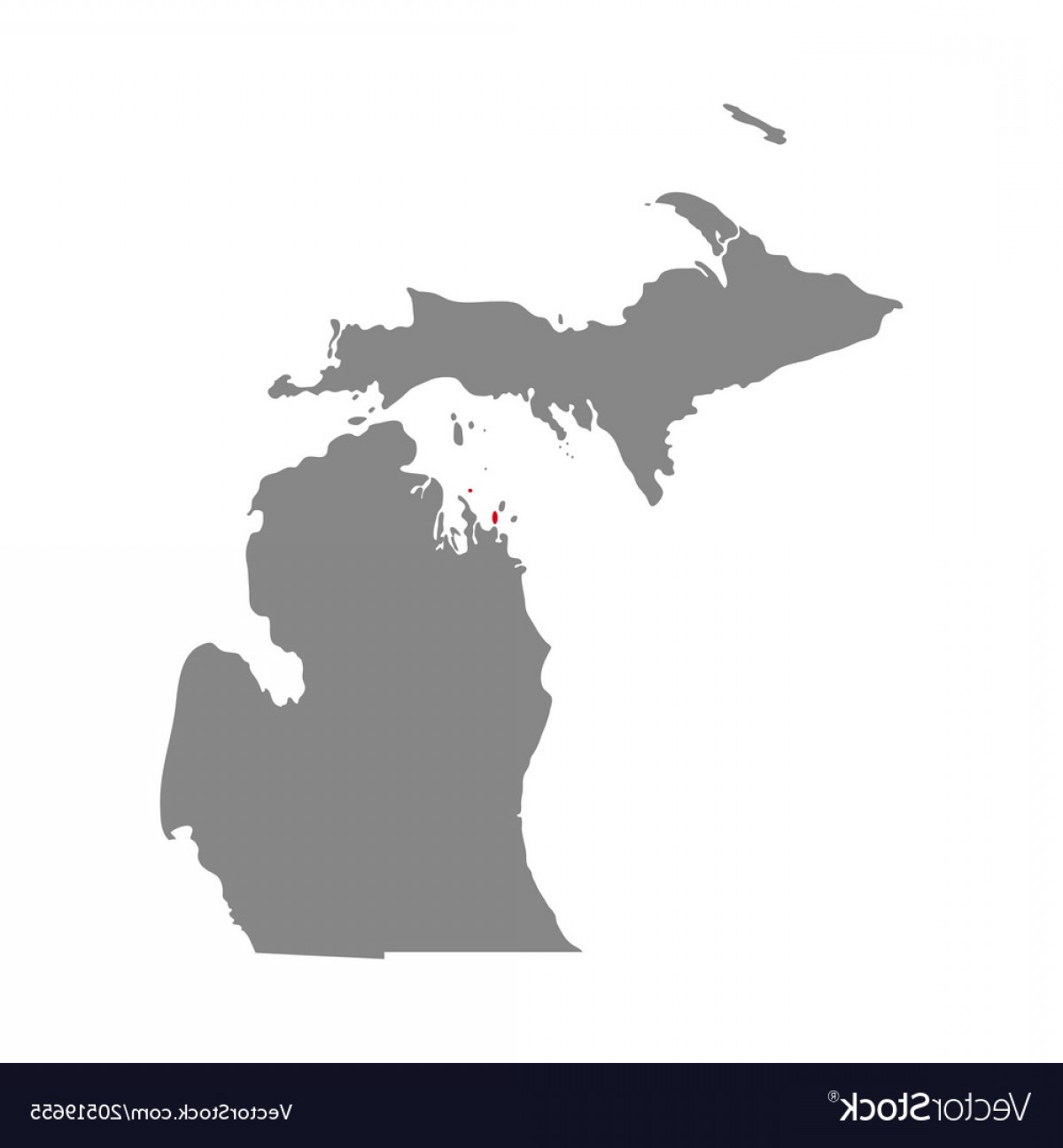 1200x1296 Map Of The Us State Of Michigan Vector Soidergi