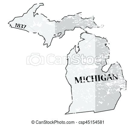 450x414 Michigan State Outline State Outline On White Background Stock