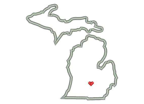 570x411 State Of Michigan Outline Map Of The Us State Vector Michigan