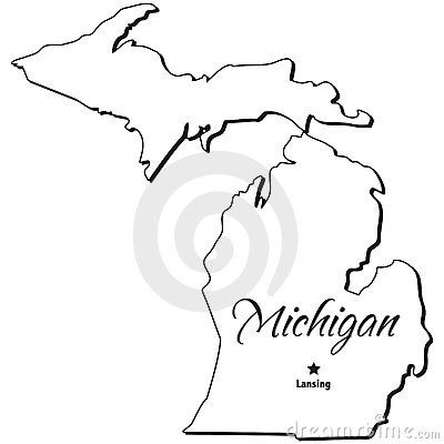 400x400 State Of Michigan Outline Royalty Free Stock Photos