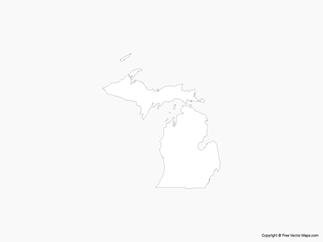460x345 Vector Maps Of Michigan Free Vector Maps