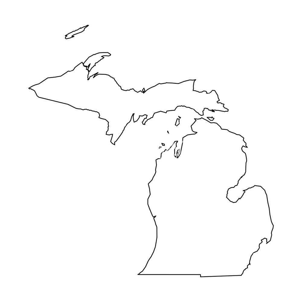 Michigan Outline Vector At Vectorified Com Collection Of Michigan   Michigan Outline Vector 4 