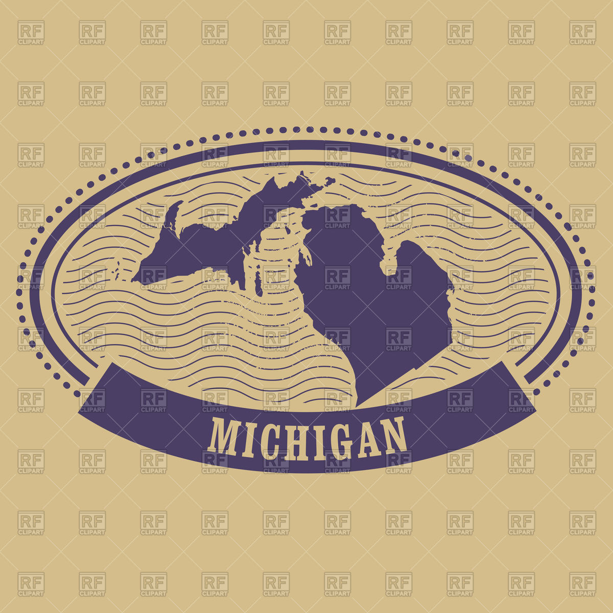 1200x1200 Michigan Map Silhouette