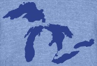 190x129 The Great Lakes Design Michigan Silhouette Vector Unisex Tri Blend