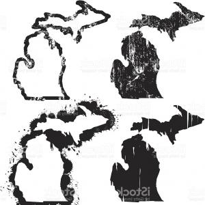 300x300 Vector Map Michigan Outline Isolated Illustration Geekchicpro