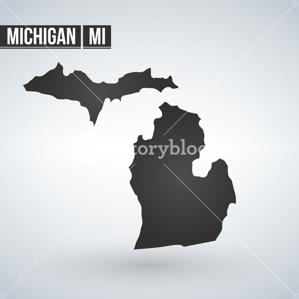 1000x1000 Map Of The U S State Of Michigan Vector Illustration Royalty