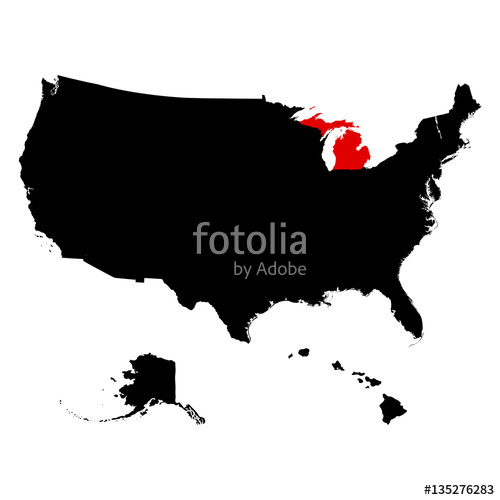 500x500 Map Of The U S State Michigan Stock Image And Royalty Free