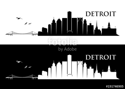 500x357 Detroit Skyline, Michigan Stock Image And Royalty Free Vector