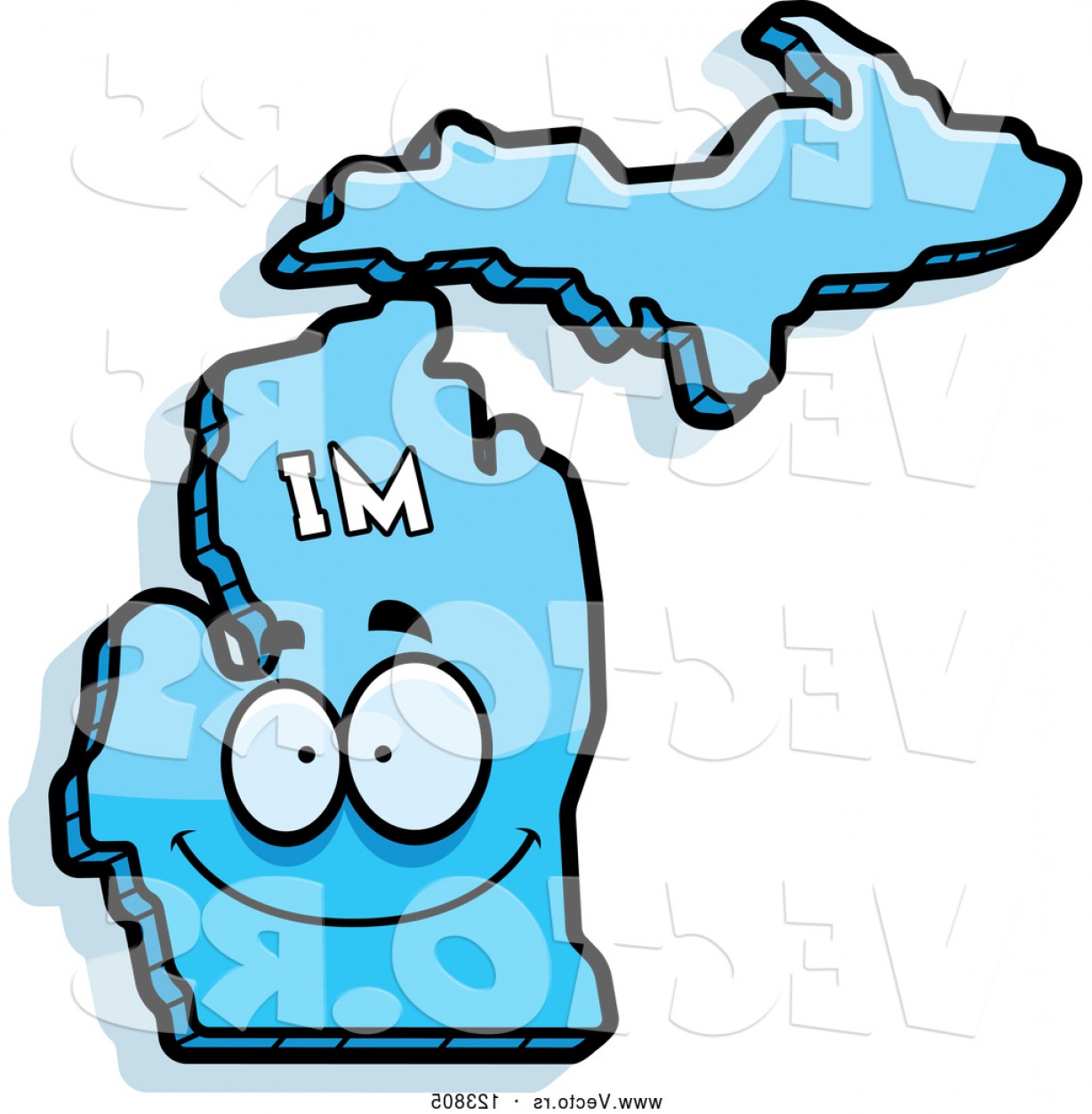 1228x1252 Vector Of Cartoon Happy Blue Michigan State Character