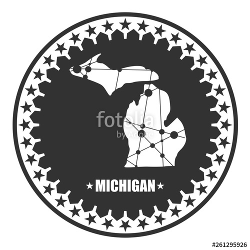 500x500 Image Relative To Usa Travel Michigan State Map Textured
