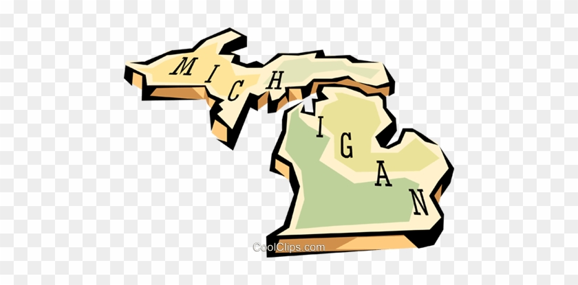 840x415 Michigan State Map Royalty Free Vector Clip Art Illustration