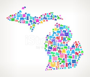 349x300 Michigan State Real Estate Royalty Free Vector Art Pattern Stock