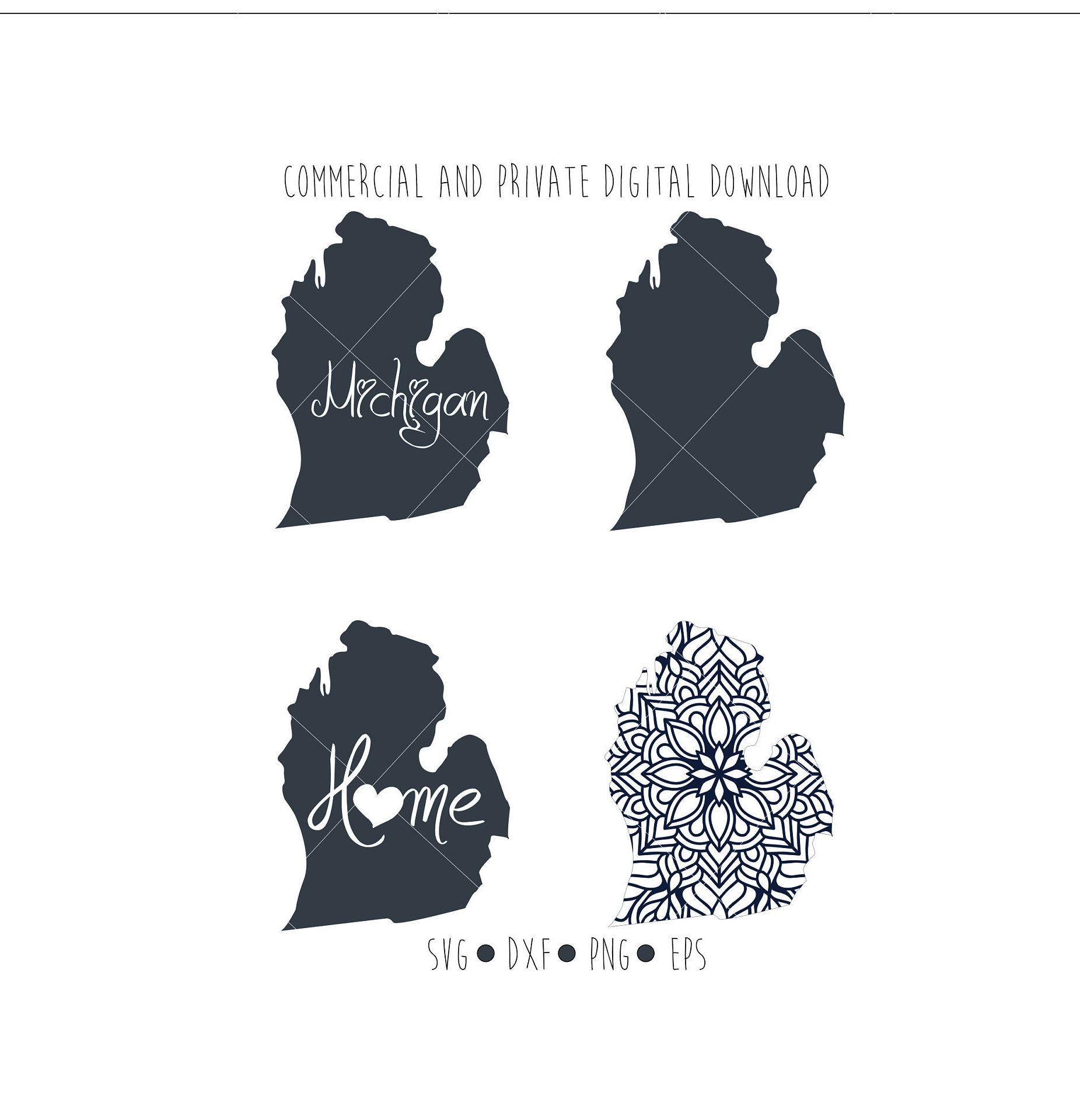 1851x1919 Michigan State Digital Mandala Home Heart Design Decor Etsy