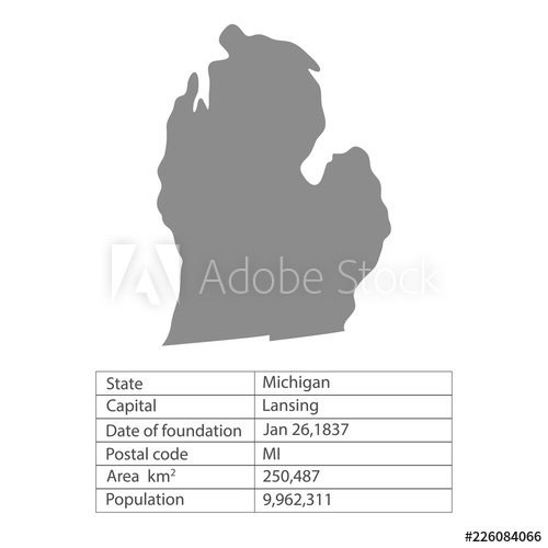 500x500 Michigan States Of America Territory On White Background