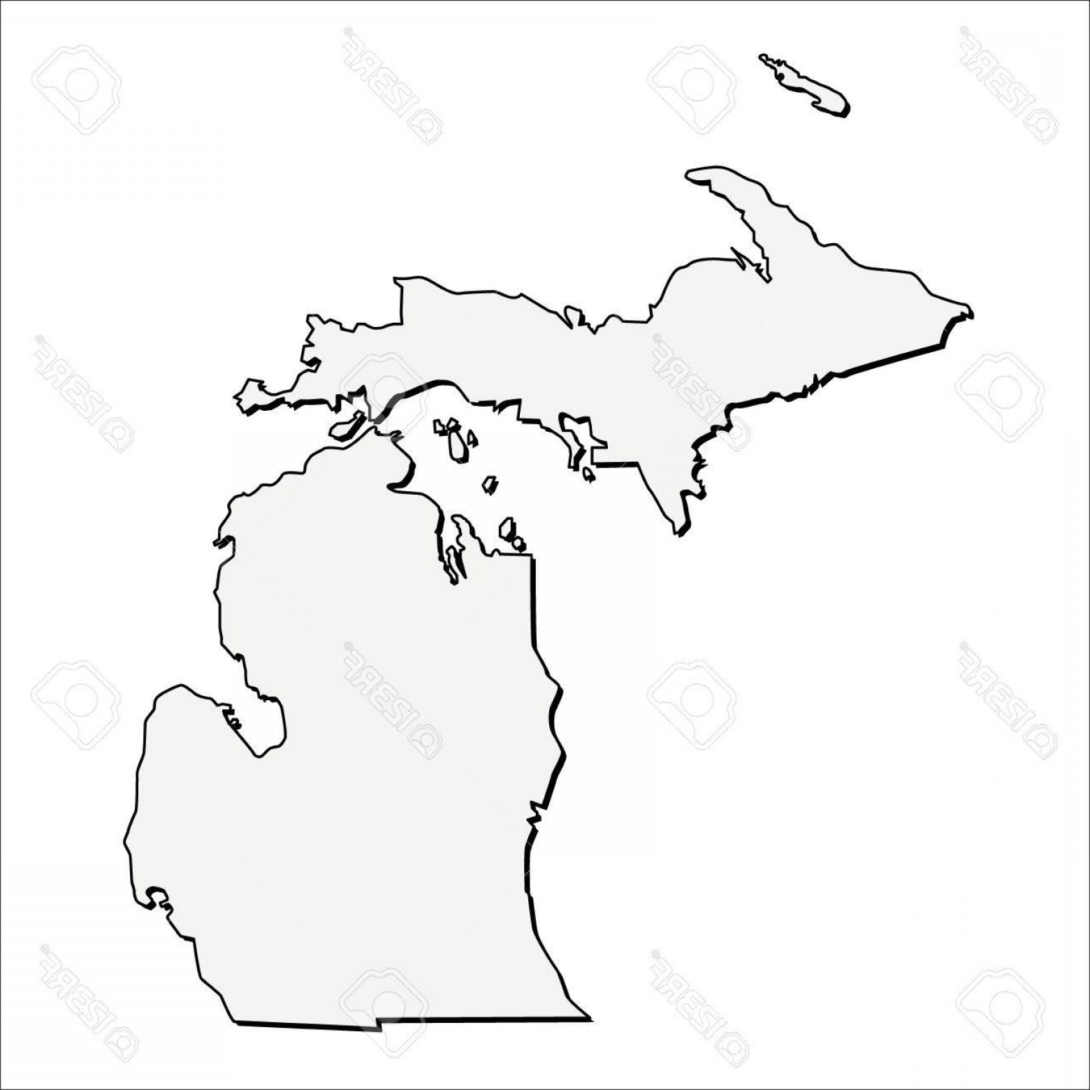 1560x1560 Photostock Vector Vector Michigan State D Outline Map Soidergi