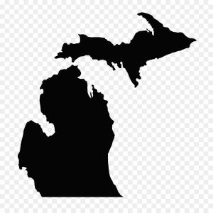 300x300 Map Of The Us State Michigan Vector Catchsplace