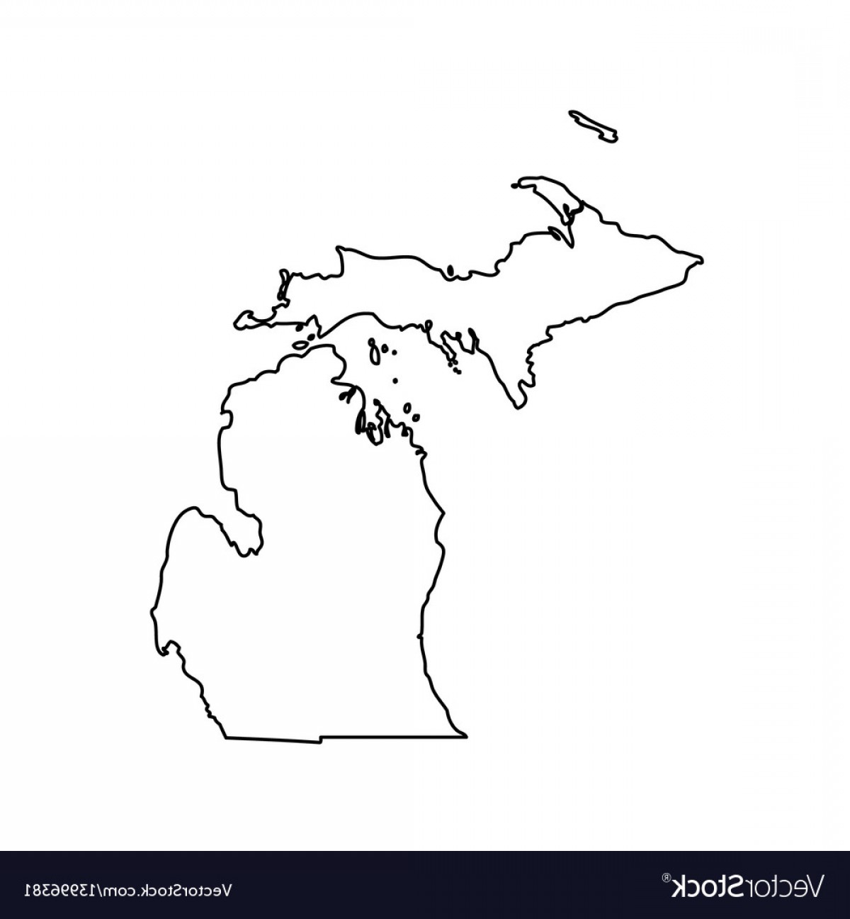 1200x1296 Map Of The Us State Michigan Vector Geekchicpro