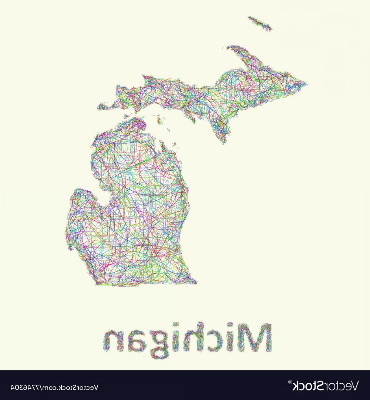 1200x1296 Michigan Line Art Map Vector Hoodamathrun