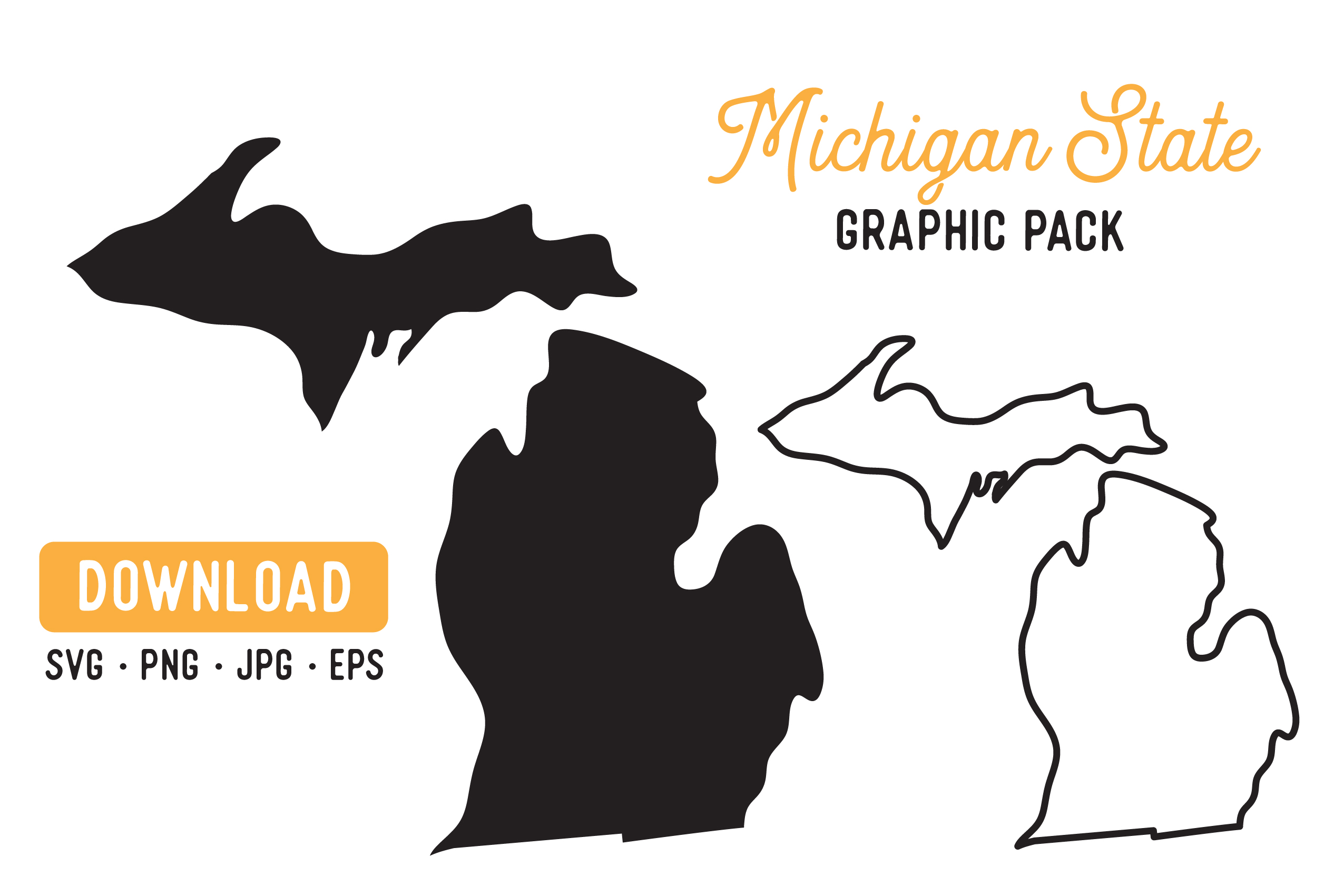 2551x1701 Michigan Vector Clipart Pack