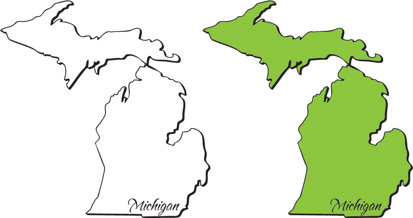 1389x735 Michigan Vector Image Free Clipart