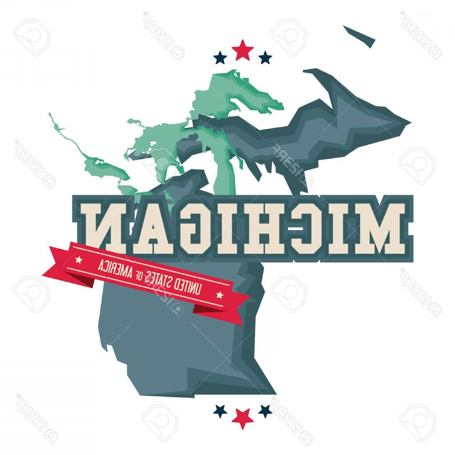 1560x1560 Photostock Vector Michigan Map With The Great Lakes Createmepink