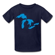 190x190 The Great Lakes Design Michigan Silhouette Vector Kids' T Shirt