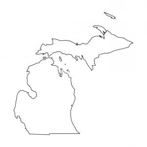 300x300 Michigan Line Art Map Vector Hoodamathrun