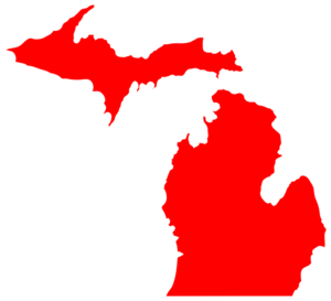 300x273 Michigan Map Outline Clip Art
