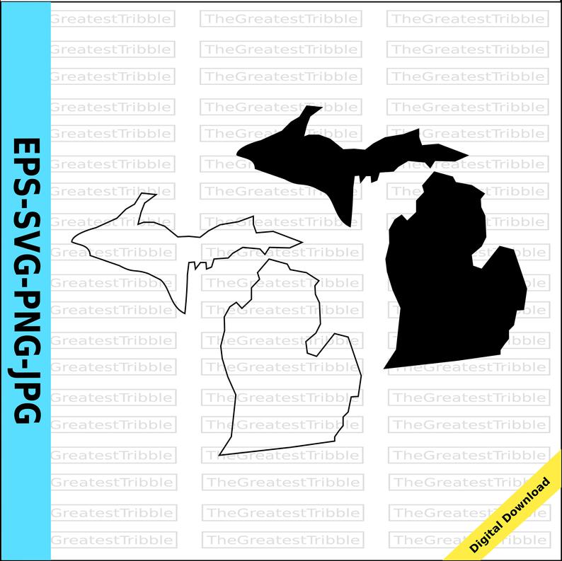 794x793 Michigan State Map Png Vector Graphic Clip Art Etsy