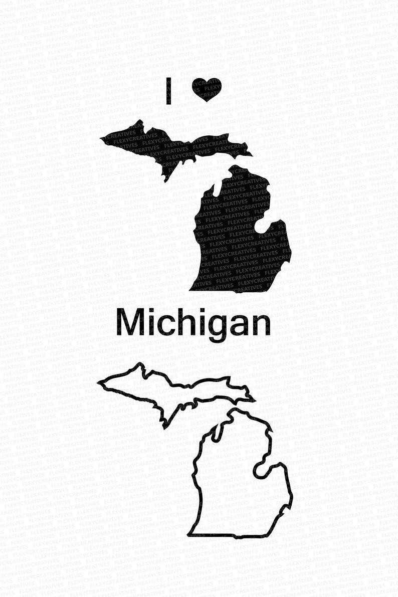 794x1191 Michigan Vector State Clipart Michigan Clip Art Michigan Etsy