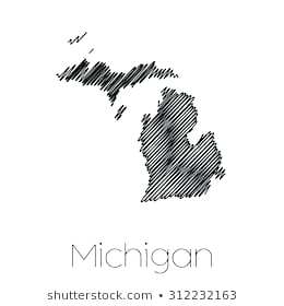 260x280 State Of Michigan Outline A Scribbled Shape Of The State Of State