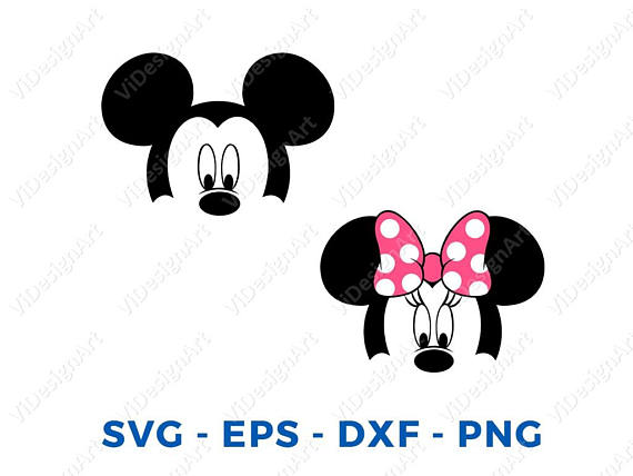 570x428 Mickey Minnie Mouse Layered Head Face Png Vector
