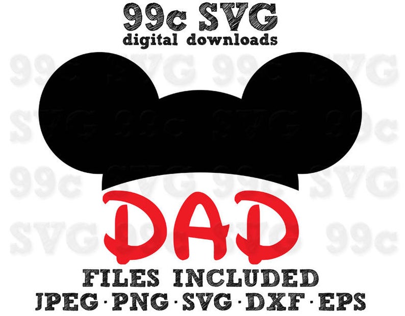794x620 Mickey Ears Dad Dxf Png Vector Cricut Design Etsy