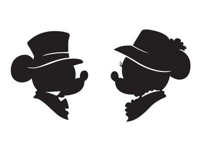 400x300 Mickey And Minnie Silhouette Vector